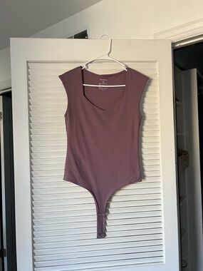 Purple V-Neck Sleeveless Bodysuit